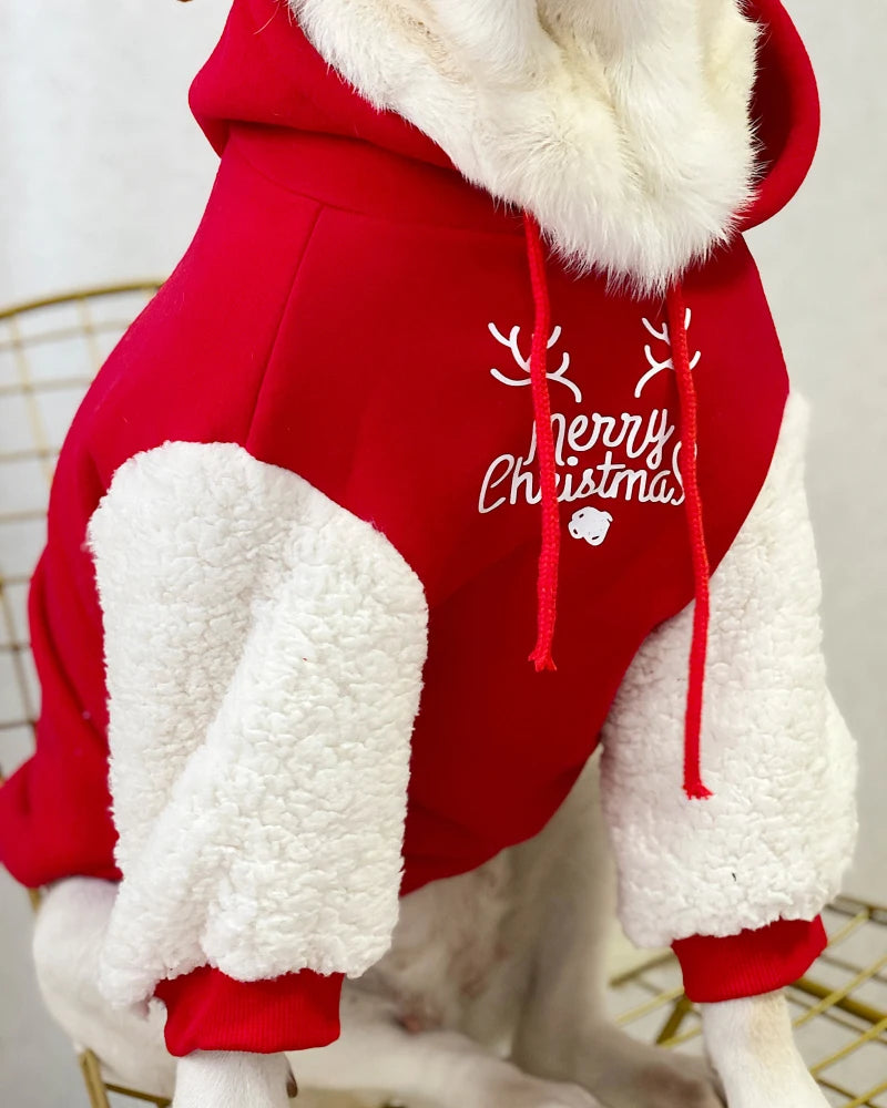 Christmas Dog Clothes Winter Big Large Dog Coat Hoodie Warm Pet Outfit Garment Samoyed Husky Labrador Golden Retriever Clothing