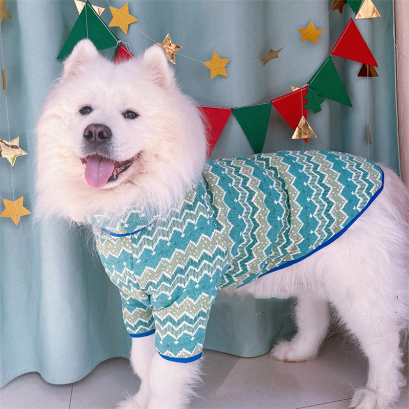 Christmas Dog Clothes Sweater Small Big Dog Costume Winter Samoyed Husky Border Collie Bull Terrier Golden Retriever Clothing