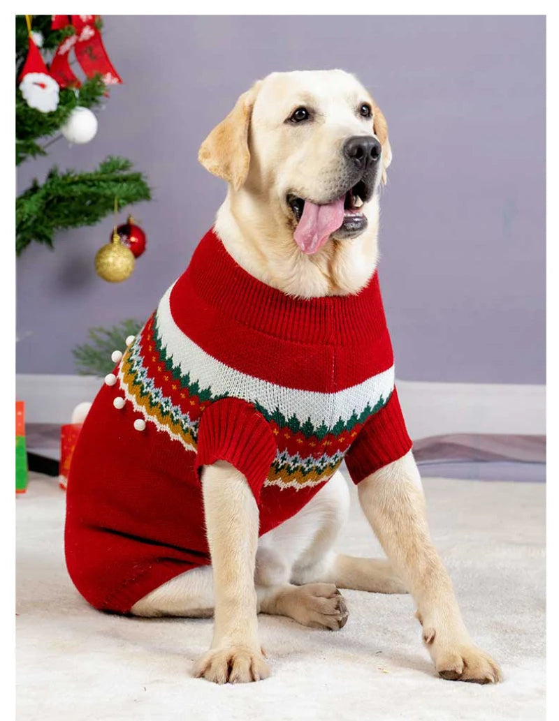 Christmas Dog Sweater Xmas Pet Clothes Winter Dog Clothing Coat Poodle Schnauzer Corgi Samoyed Golden Retriever Costume Outfit