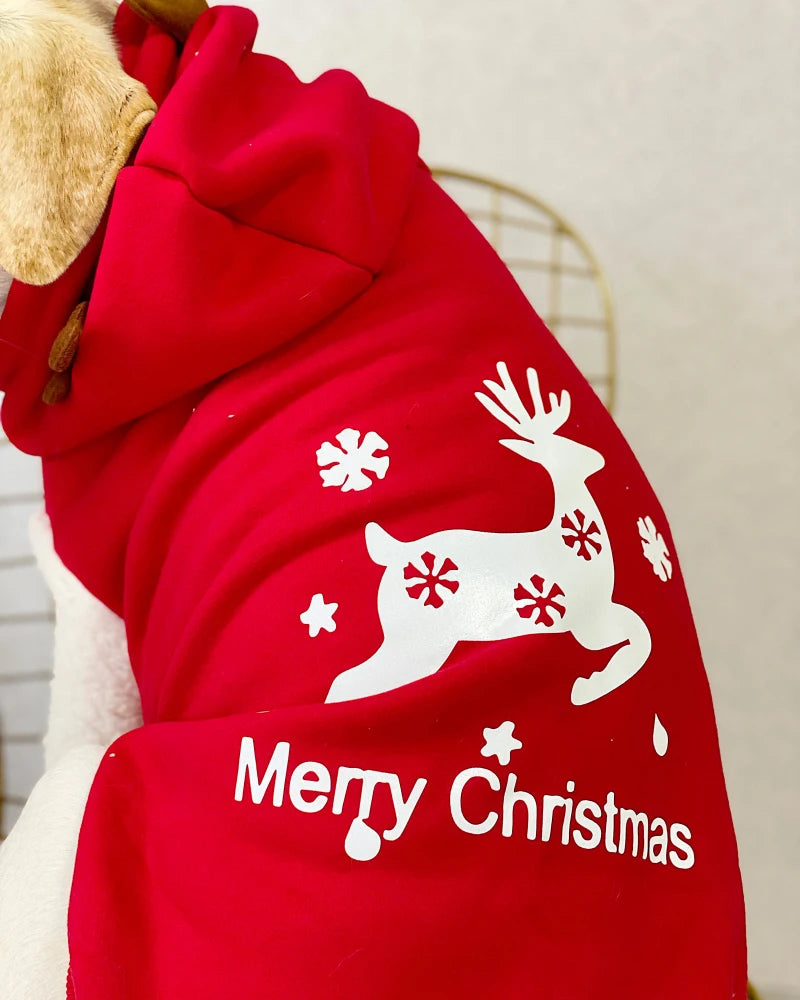 Christmas Dog Clothes Winter Big Large Dog Coat Hoodie Warm Pet Outfit Garment Samoyed Husky Labrador Golden Retriever Clothing