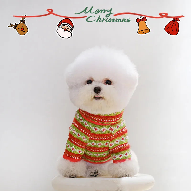 Christmas Dog Clothes Sweater Small Big Dog Costume Winter Samoyed Husky Border Collie Bull Terrier Golden Retriever Clothing