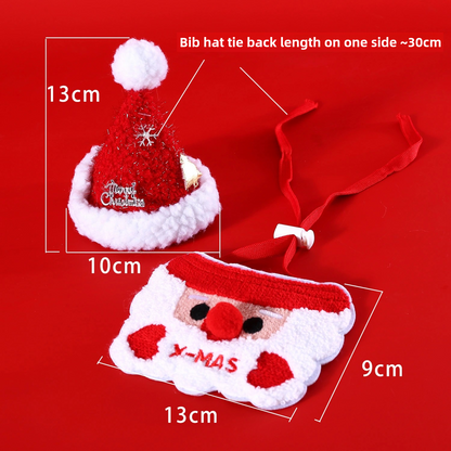 Christmas gift box for pet dogs, including hats, bibs, plush squeaky knot toys on festivals